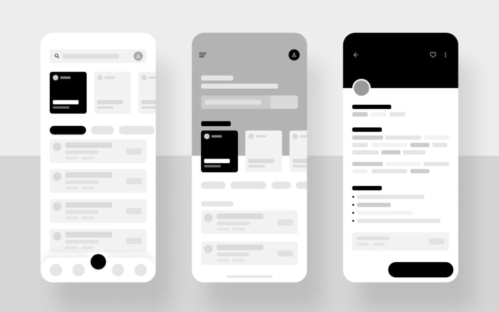 construire un wireframe d'application